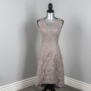NWT SLNY Gray Lace Sequined dress - sz 4